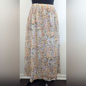 VTG 70s 80s Floral Cottagecore Prairirecore Gardencore Boho Festival Skirt 14